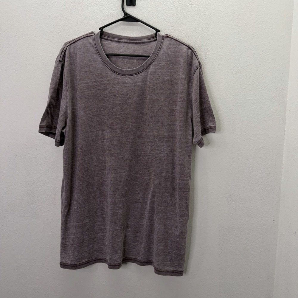 Lucky Brand T-Shirt Men L Purple Venice Burnout Short Sleeve Crewneck